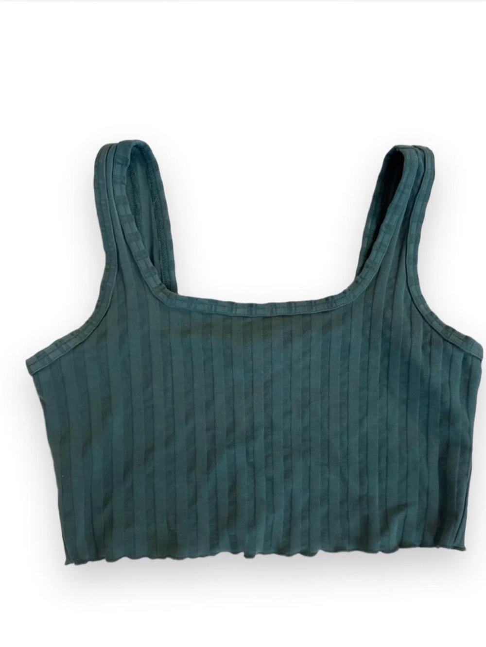 2/$20 OFFLINE by Aerie Green Ribbed Crop Tank Top M